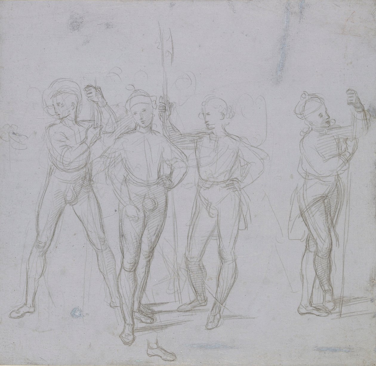 Négy álló katona csoportja, c1503. alkotó: Raphael