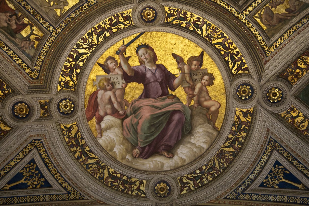 Lady Justice Fresh a Stanza della Segnaturában alkotó: Raffaello Sanzio Raphael