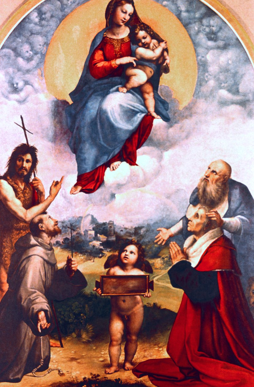 Folignói Madonna, 1511-1512 alkotó: Raffaello Sanzio Raphael