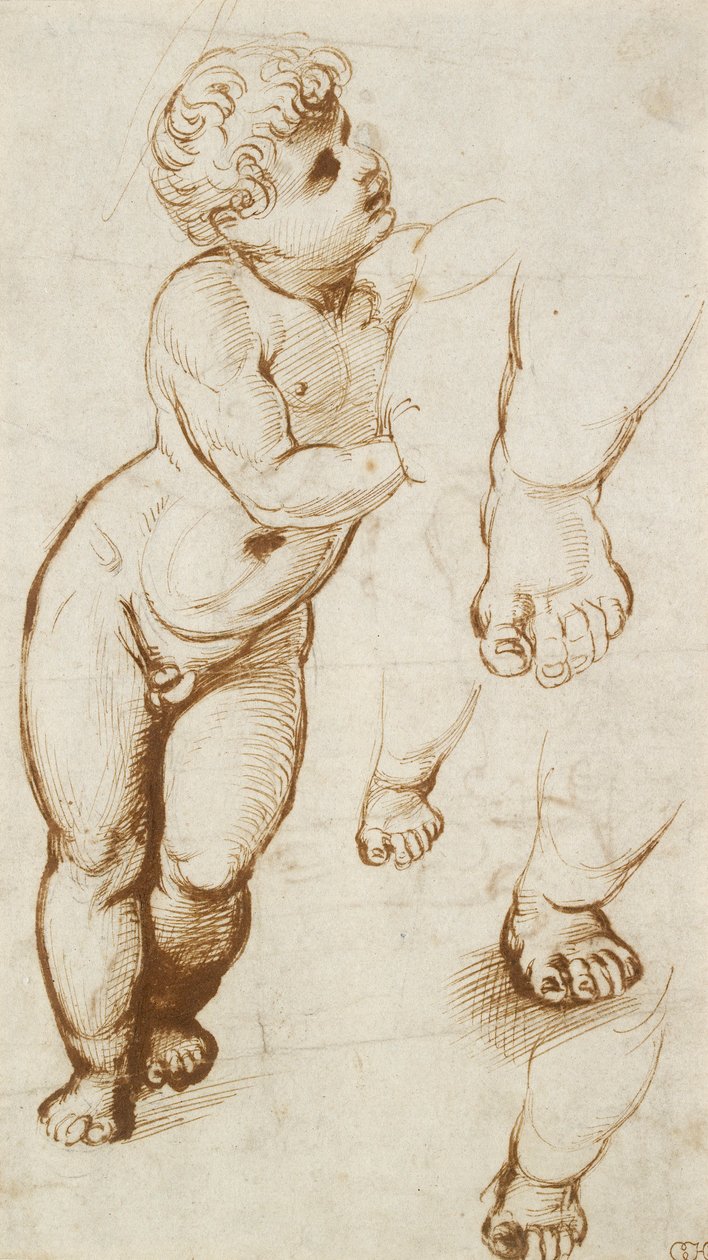 Recto: The Infant Christ and other Studies, 1500-1520 alkotó: Raphael