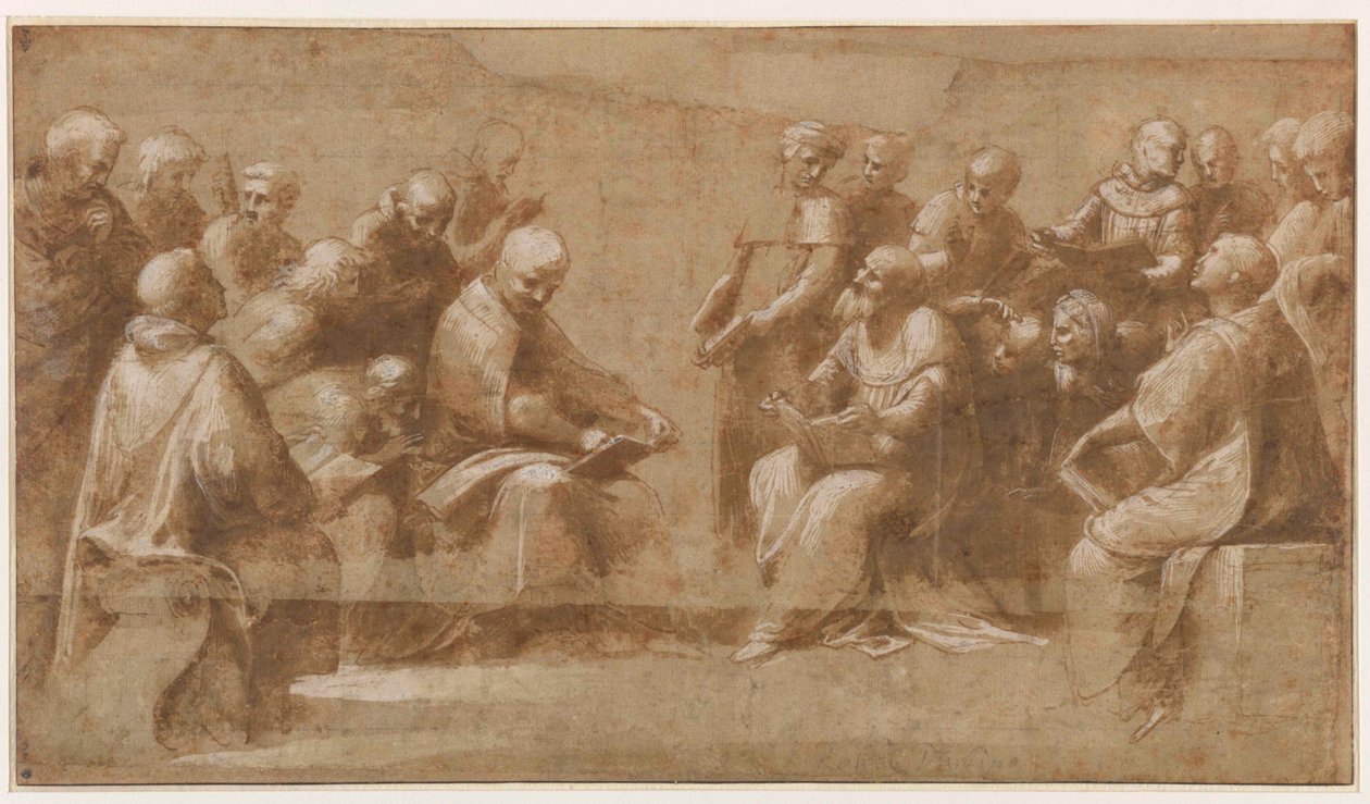 Tanulmány a szentség vitájához, 1508-1510. alkotó: Raphael