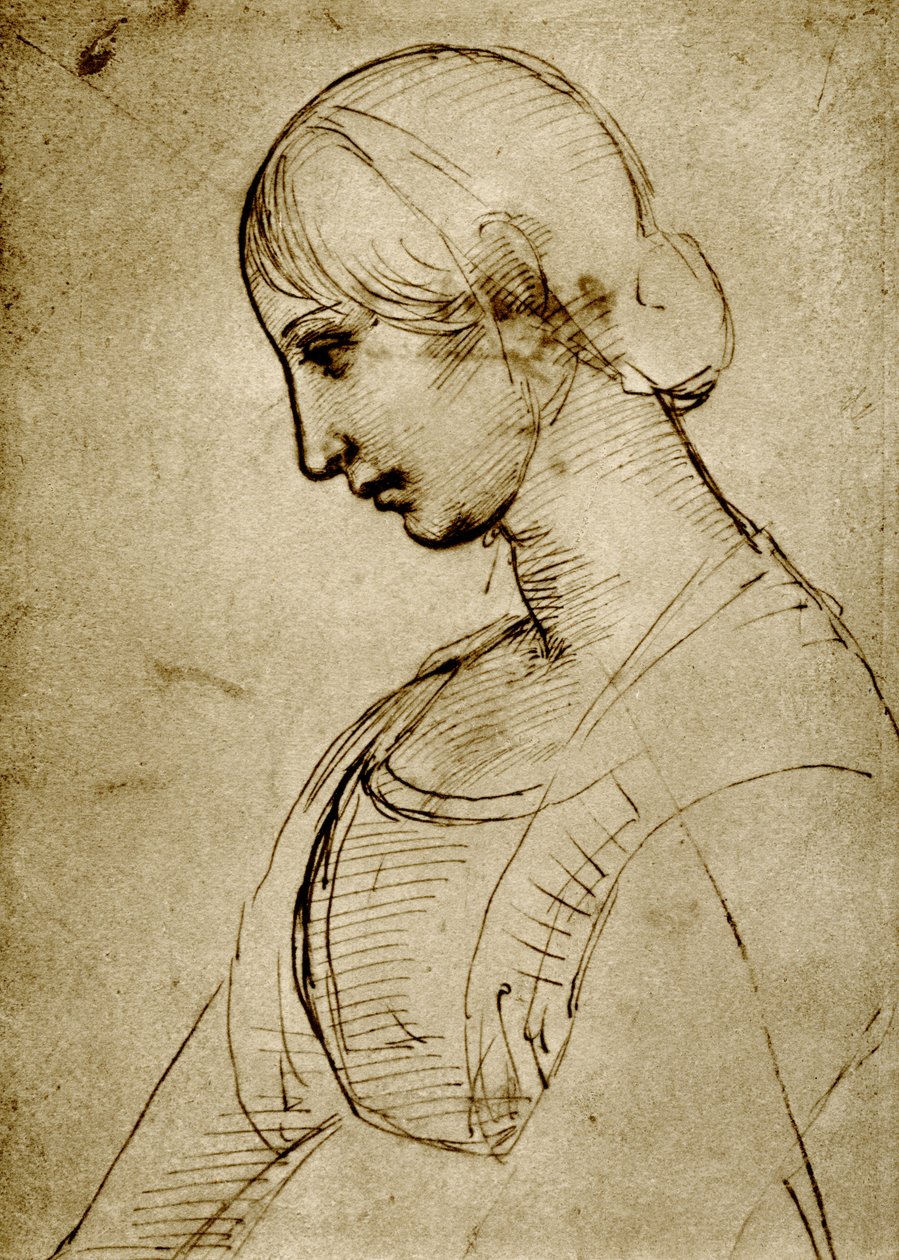 Tanulmány egy Madonnáról alkotó: Raffaello Sanzio Raphael