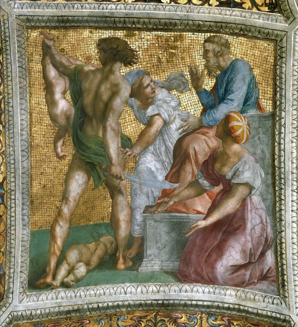 Salamon mennyezetfreskó ítélete a Stanza della Segnaturában, kb. 1510-1511. alkotó: Raphael