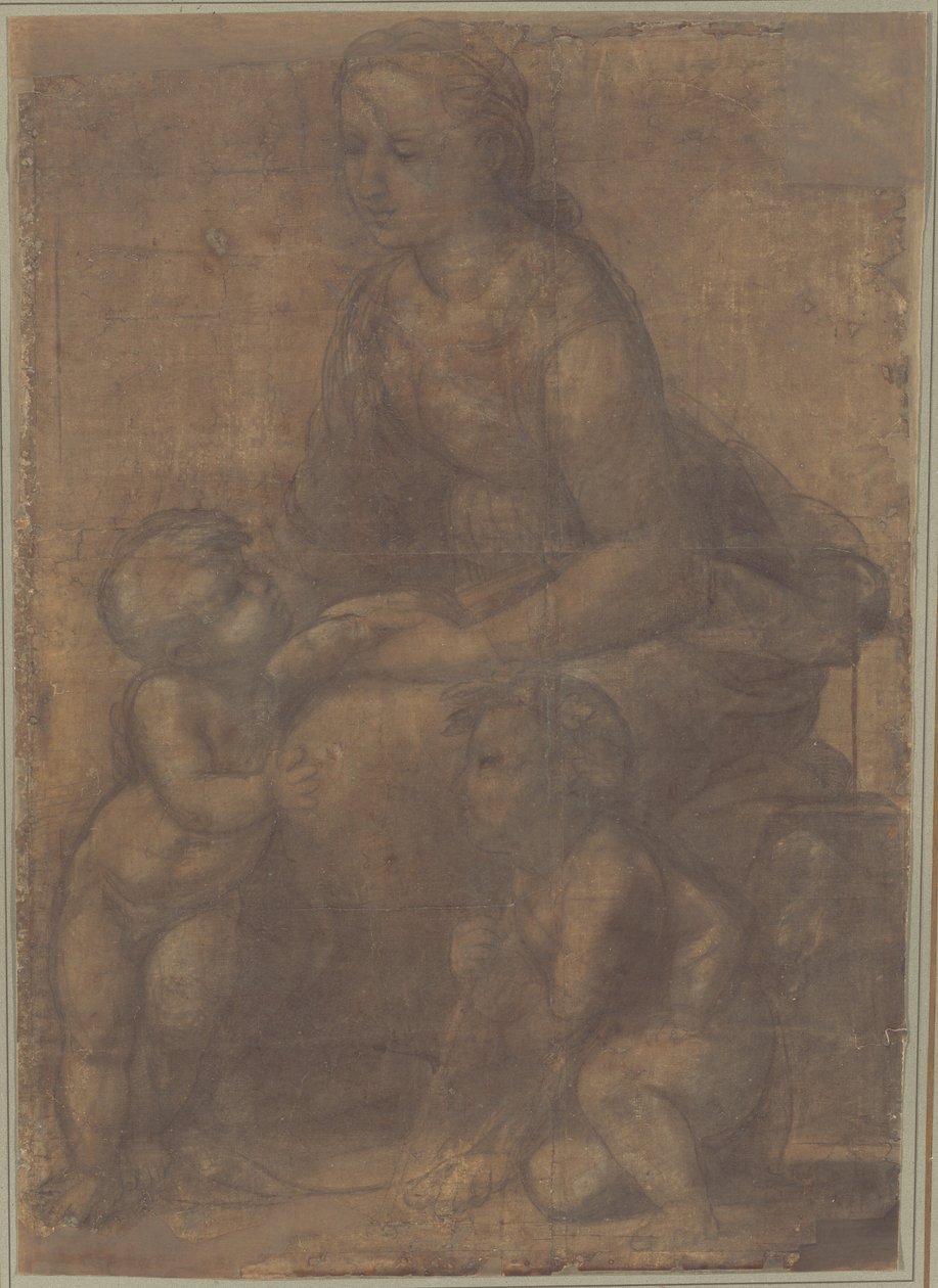 A Madonna és a gyermek Keresztelő Szent Jánossal alkotó: Raphael