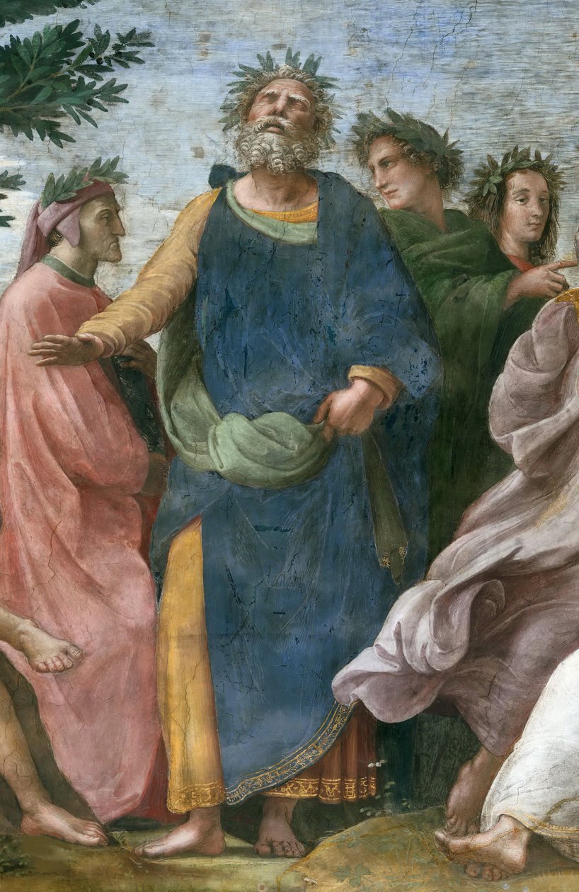 A Parnasszus. Részlet Freskó a Stanza della Segnaturában, kb. 1510-1511. alkotó: Raphael