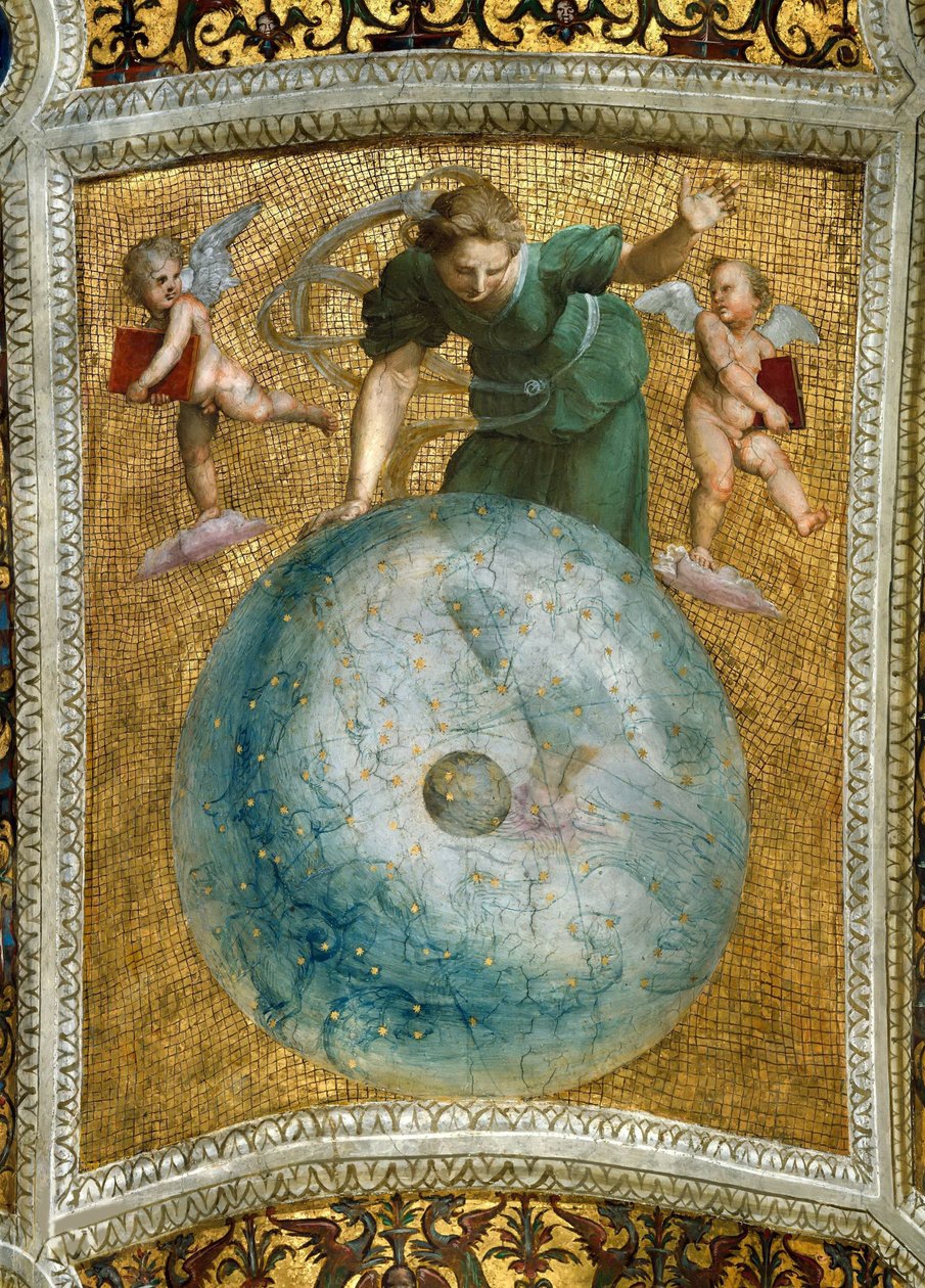 A Primum mobil. Mennyezeti freskó a Stanza della Segnaturában, kb. 1510-1511. alkotó: Raphael
