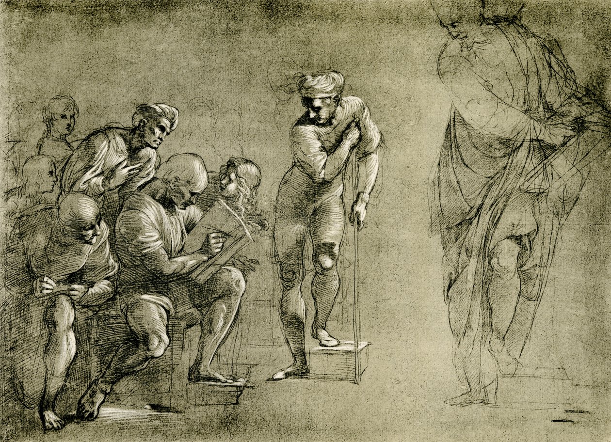 A Pythagoras csoport az athéni iskolából alkotó: Raffaello Sanzio Raphael