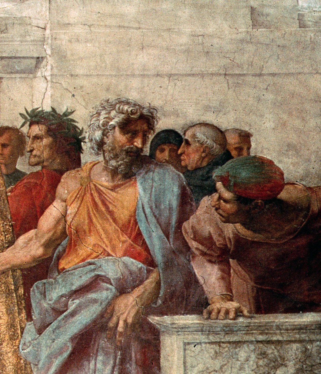Disputa, a Stanza della Segnatura, 1508-11 (168791 részlet) alkotó: Raffaello Sanzio Raphael