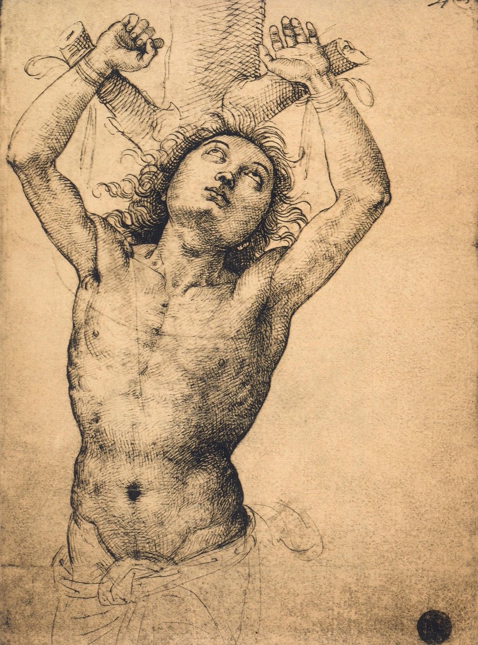 Szent Sebestyén; rajz: Raphael, Gallerie dellAccademia, Velence alkotó: Raffaello Sanzio Raphael