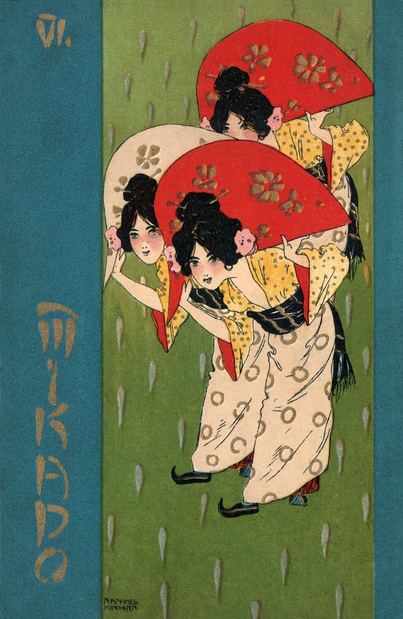 Gésák, 1900 körül (illusztráció) alkotó: Raphael Kirchner