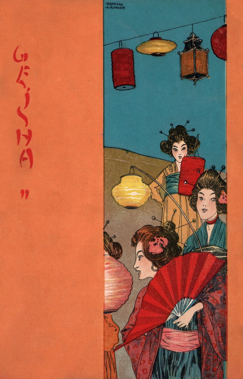 Gésák, 1900 körül (illusztráció) alkotó: Raphael Kirchner