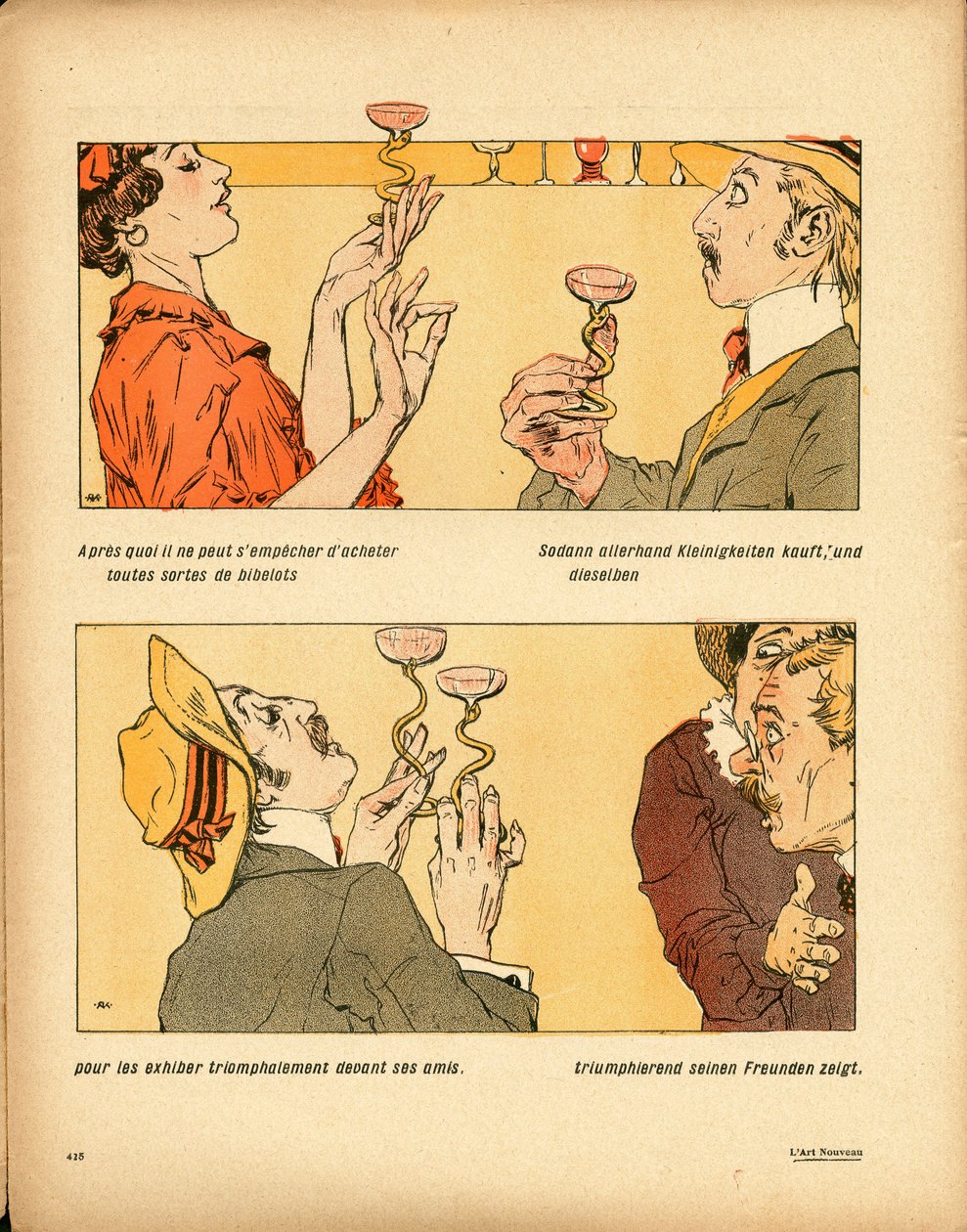 A vajtányér, 339. szám, szatirikus színben alkotó: Raphael Kirchner