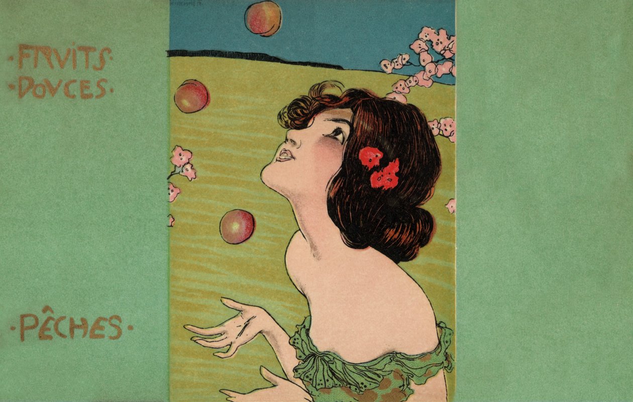 Őszibarack, 1900 körül (illusztráció) alkotó: Raphael Kirchner