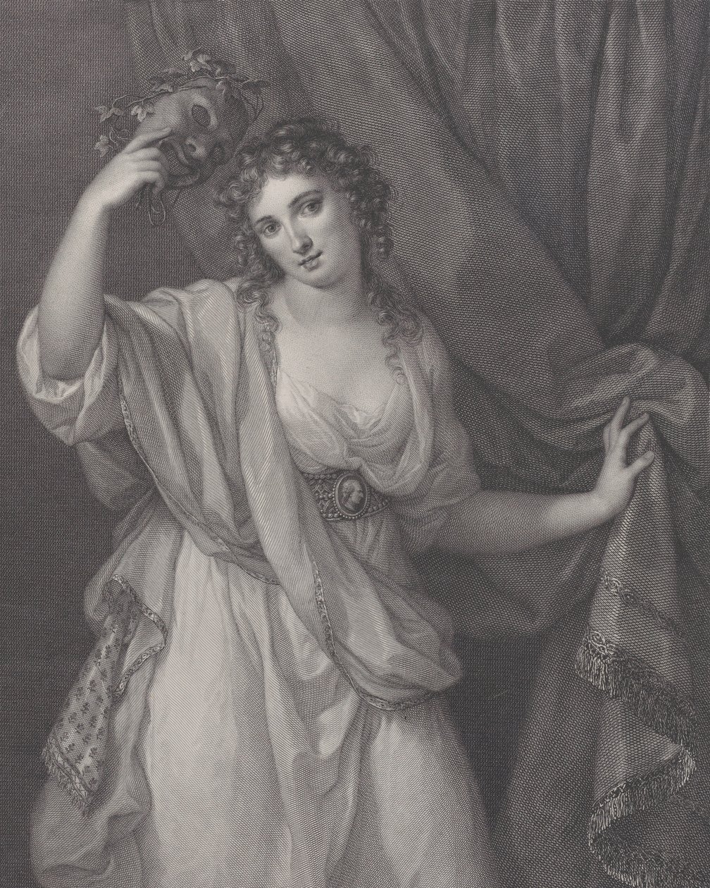 Lady Hamilton, mint a komikus múzsa, Thalia, 1791. alkotó: Raphael Morghen
