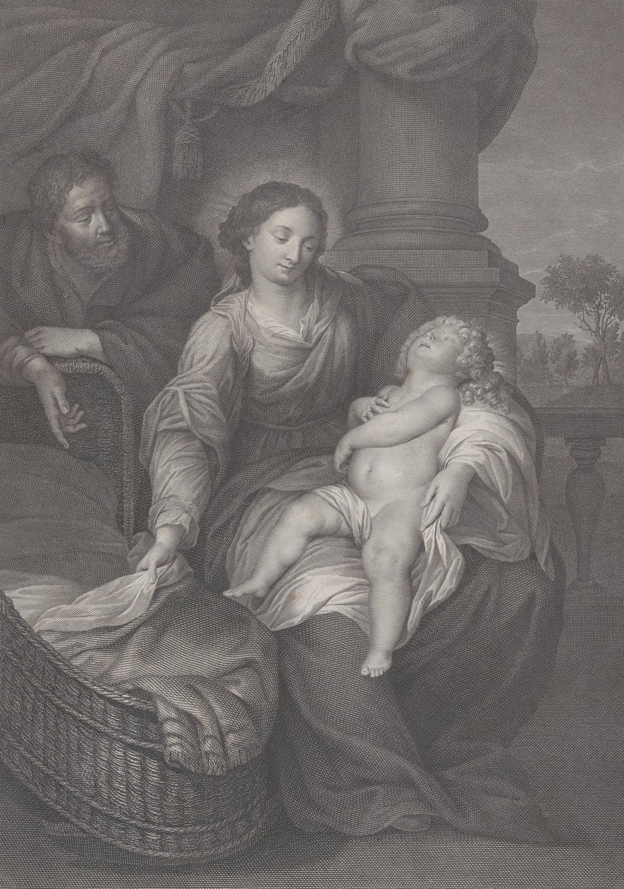 A Szent Család, a Szűzanya ölében alvó Krisztus-gyermekkel, 1786 alkotó: Raphael Morghen