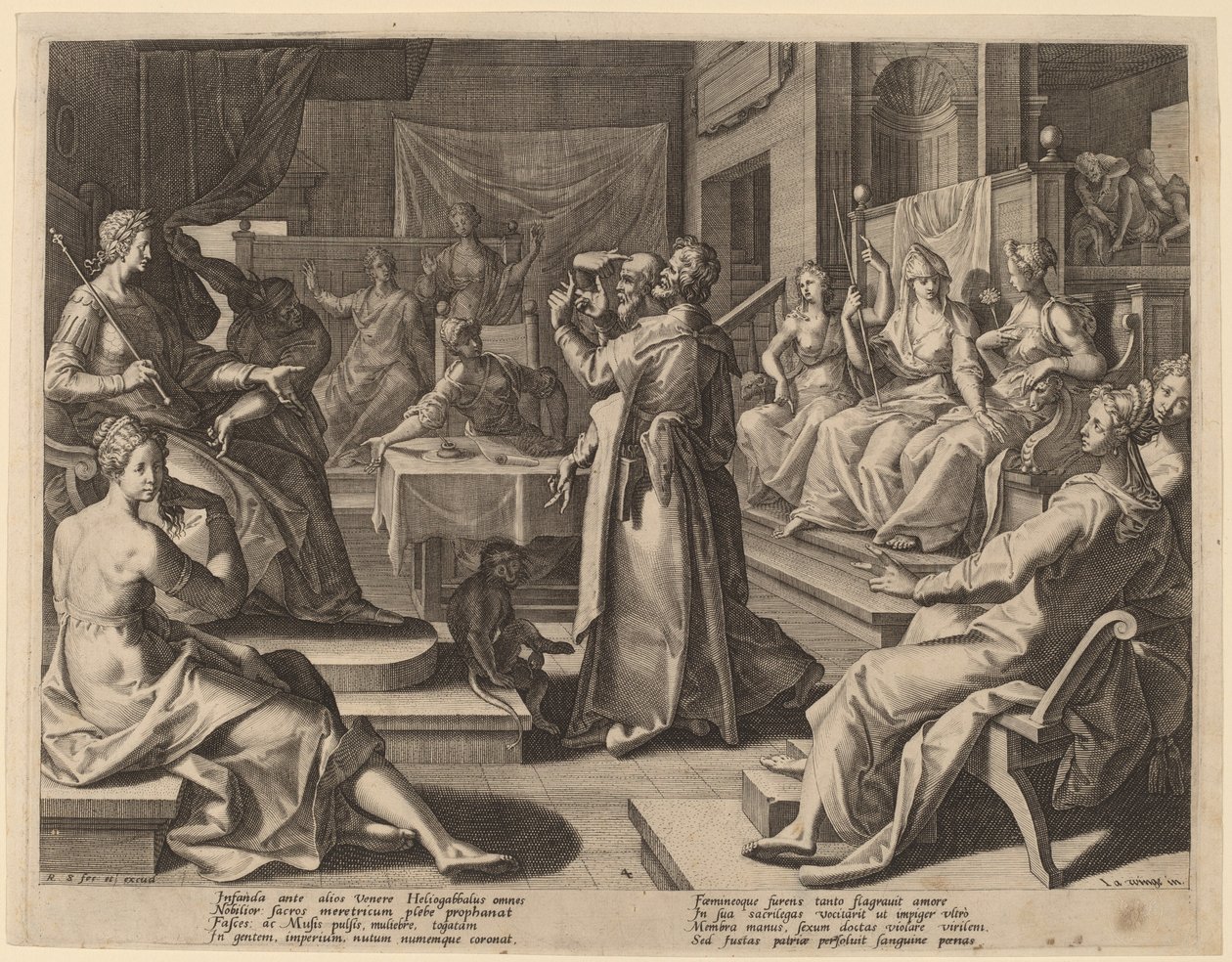Heliogabalus és a bölcs nők alkotó: Raphael Sadeler I after Joos van Winghe