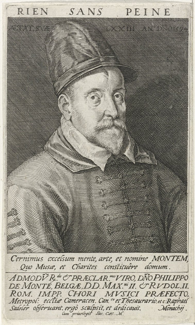Philippe de Monte zeneszerző portréja 1521-1603, 1594 alkotó: Raphael Sadeler the Elder