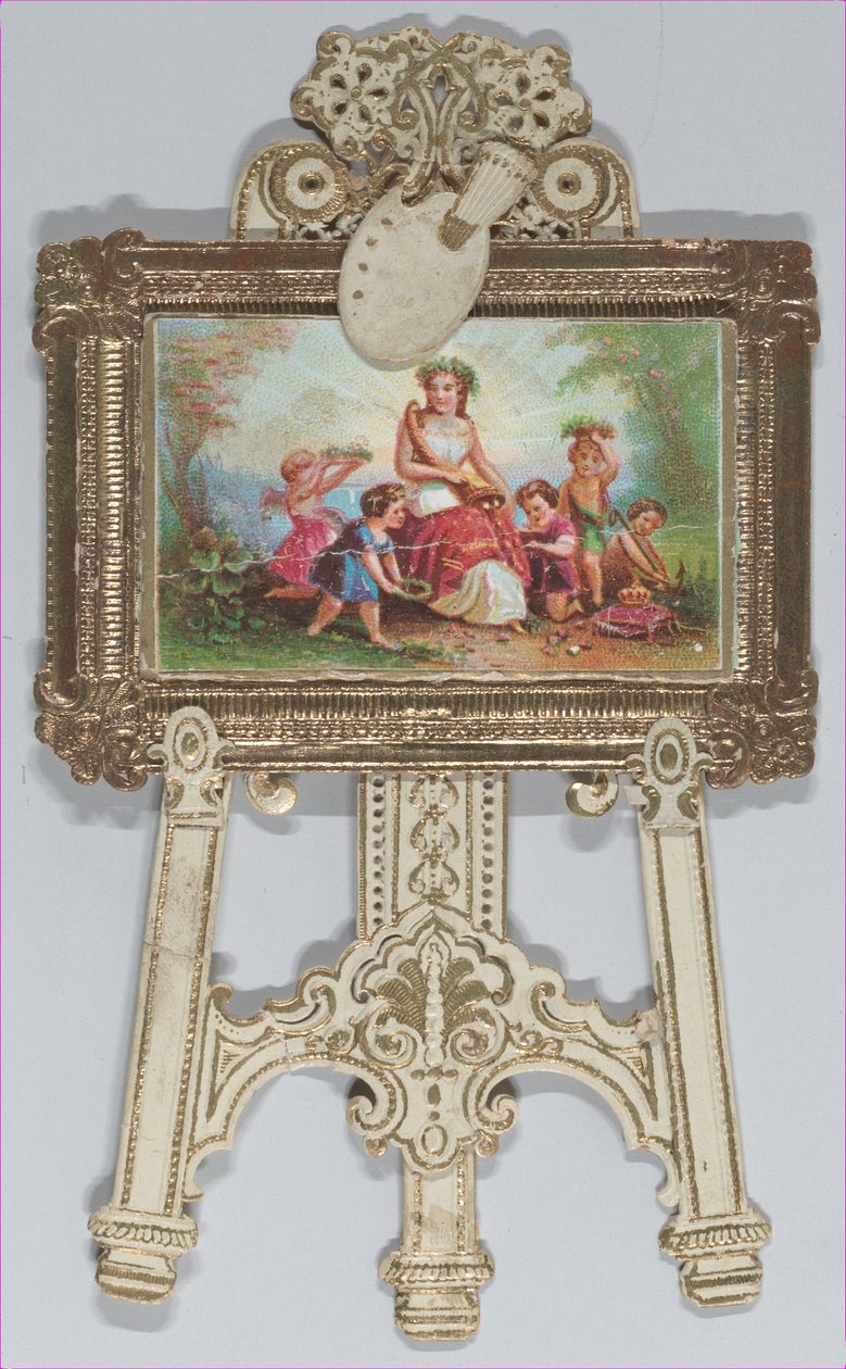 Valentin - Álló festőállvány, kromolitografált család, 1873. alkotó: Raphael Tuck and Sons