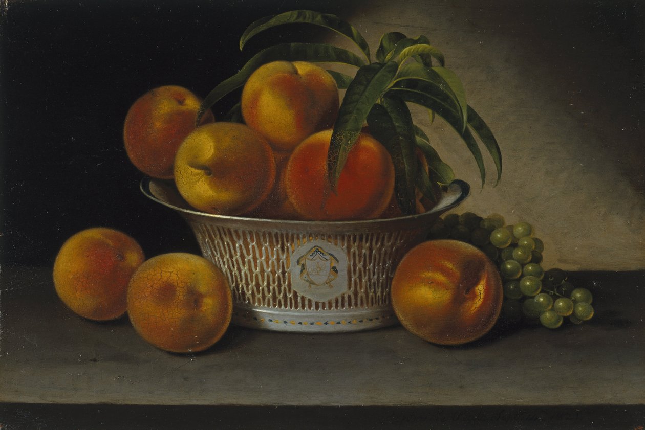 Csendélet őszibarackkal alkotó: Raphaelle Peale