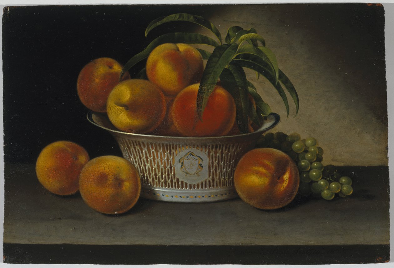 Csendélet őszibarackkal, 1821 alkotó: Raphaelle Peale