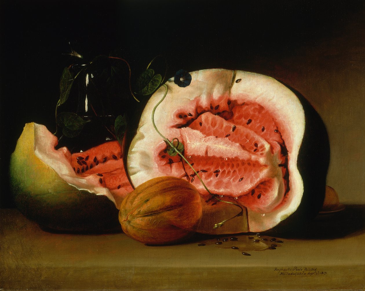 Dinnyék és reggeli dicsőség, 1813. alkotó: Raphaelle Peale