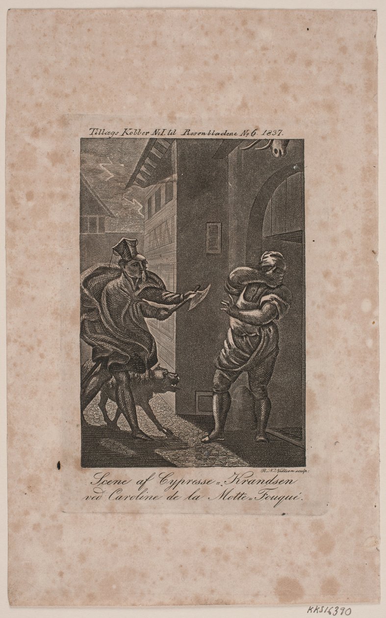 Cypresse-Knudsen jelenete. További réz a Rosenbladene számára No. 1837. 6 alkotó: Rasmus Nicolai Nielsen