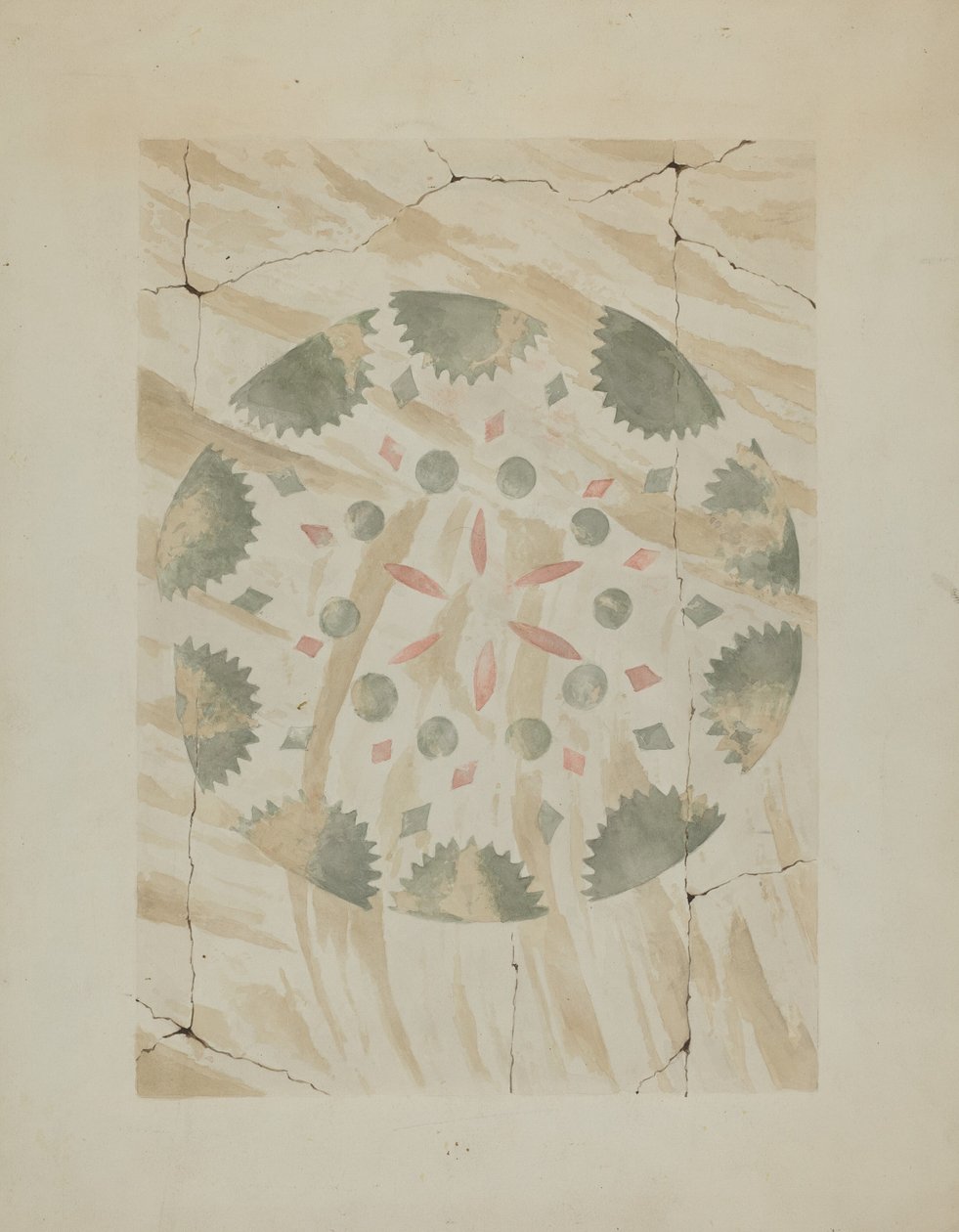 Részlet a sablonos falról, c. 1937. alkotó: Ray Holden