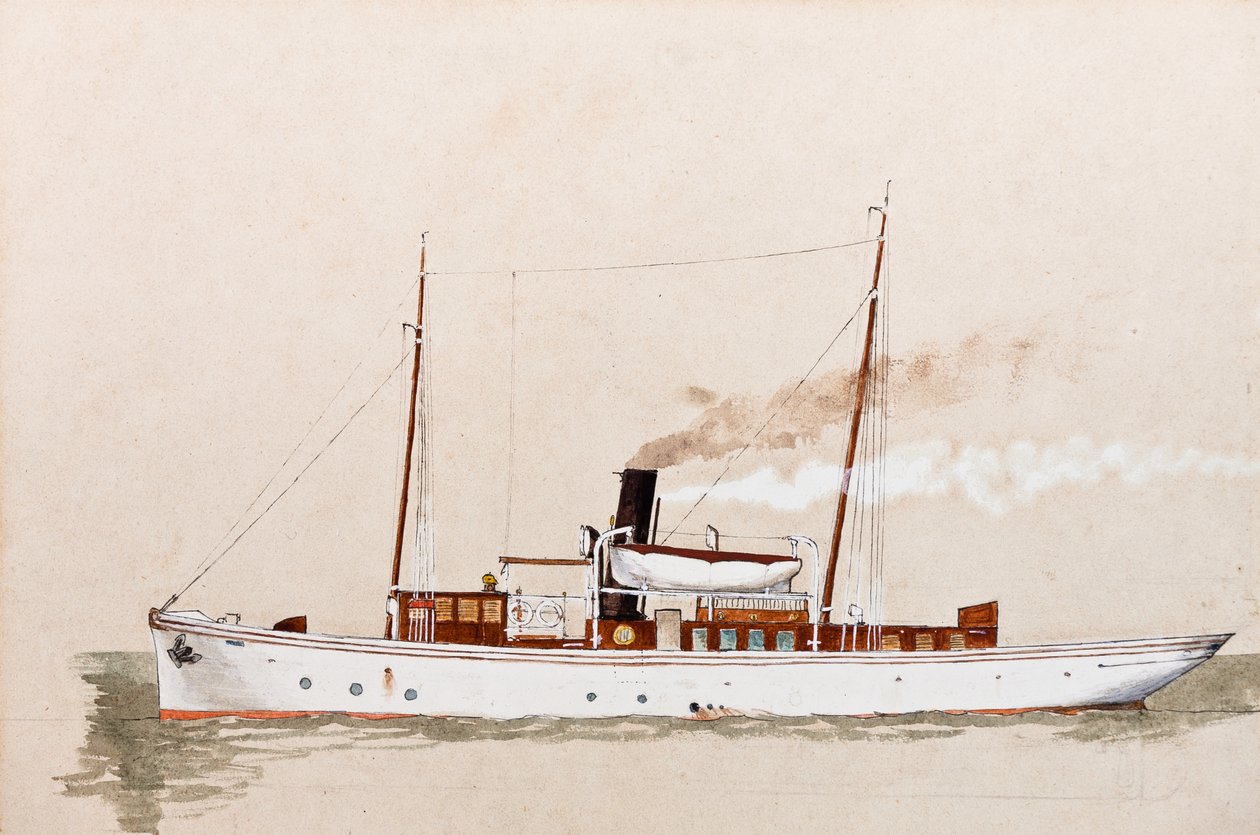 Yacht (gouache, papír) alkotó: Raymond Bonnefon