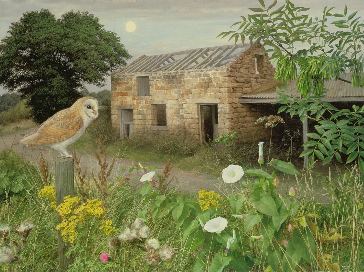 The Old Farm Buildings at Eccup, 2000 (olaj, tábla) alkotó: Raymond Booth