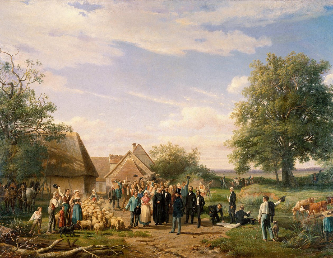 III. Napóleon meglátogatja Coudray farmját Sologne-ban Raymond Esbrat (1809-1856) festménye 19. századi Orleans. Szépművészeti Múzeum alkotó: Raymond Esbrat
