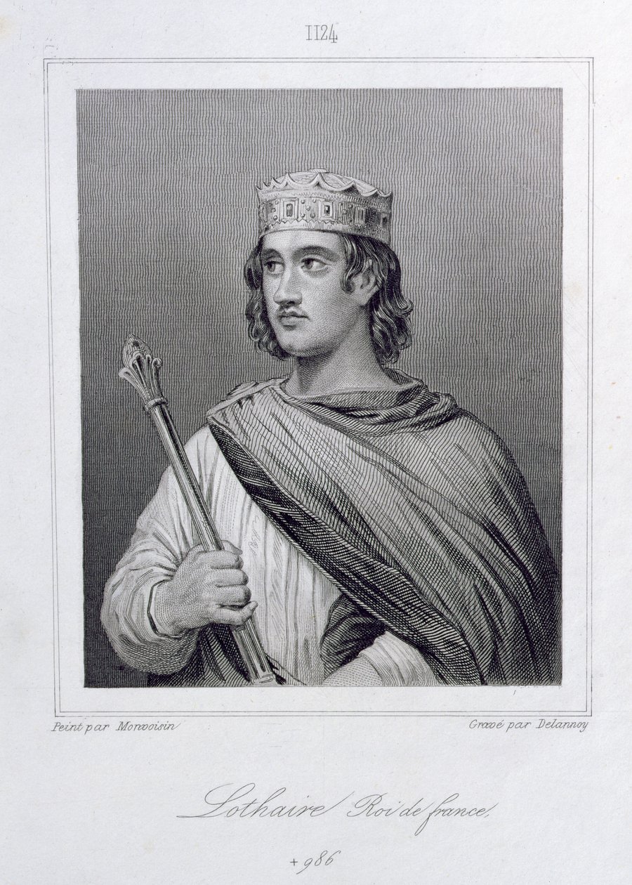 Lothair (941-986) Franciaország királya, vésette Delannoy alkotó: Raymond Quinsac Monvoisin