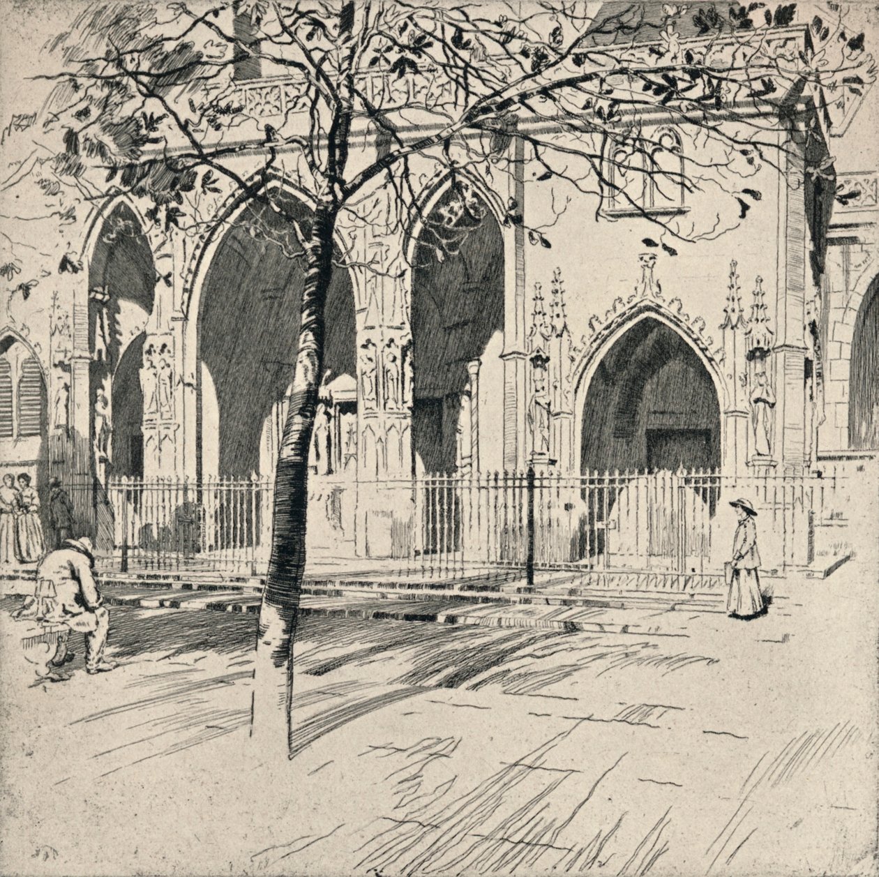 A St Germain-lAuxerrois-templom homlokzata, 1915 alkotó: Raymond Ray Jones