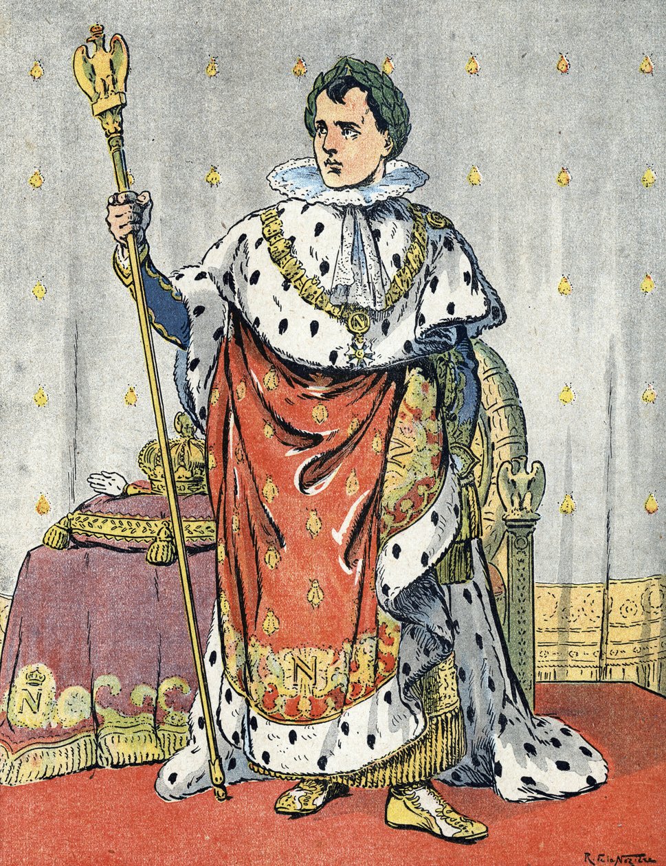 I. Napóleon császár portréja (1769-1821) Raymond de Neziere illusztrációja a "Mi-nemzetségünk-nemzetiségeink" című kötetben 1920 Magántulajdonban alkotó: Raymond de la Neziere