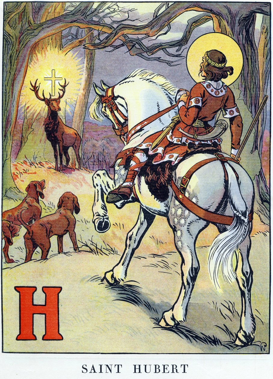 Szent Hubertus látomása (656 és 658-727) alkotó: Raymond de la Neziere