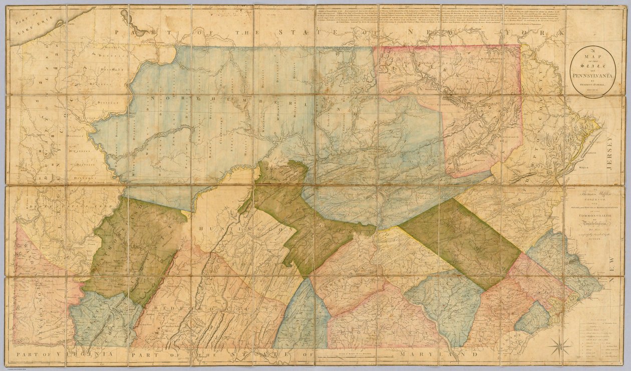 Pennsylvania állam térképe alkotó: Reading Howell