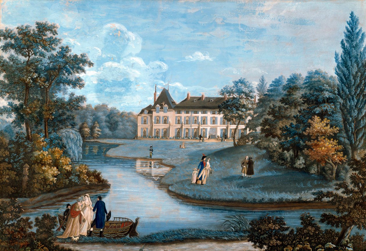 Kilátás a Malmaison kastély homlokzatára és parkjára. Regina Catherine Carrey akvarellje. 19. század eleje. Malmaison. Musee Du Chateau - Kilátás a Malmaison kastély homlokzatára és parkjára. Regina Catherine Carey akvarellje. Korai alkotó: Regina Catherine Carey