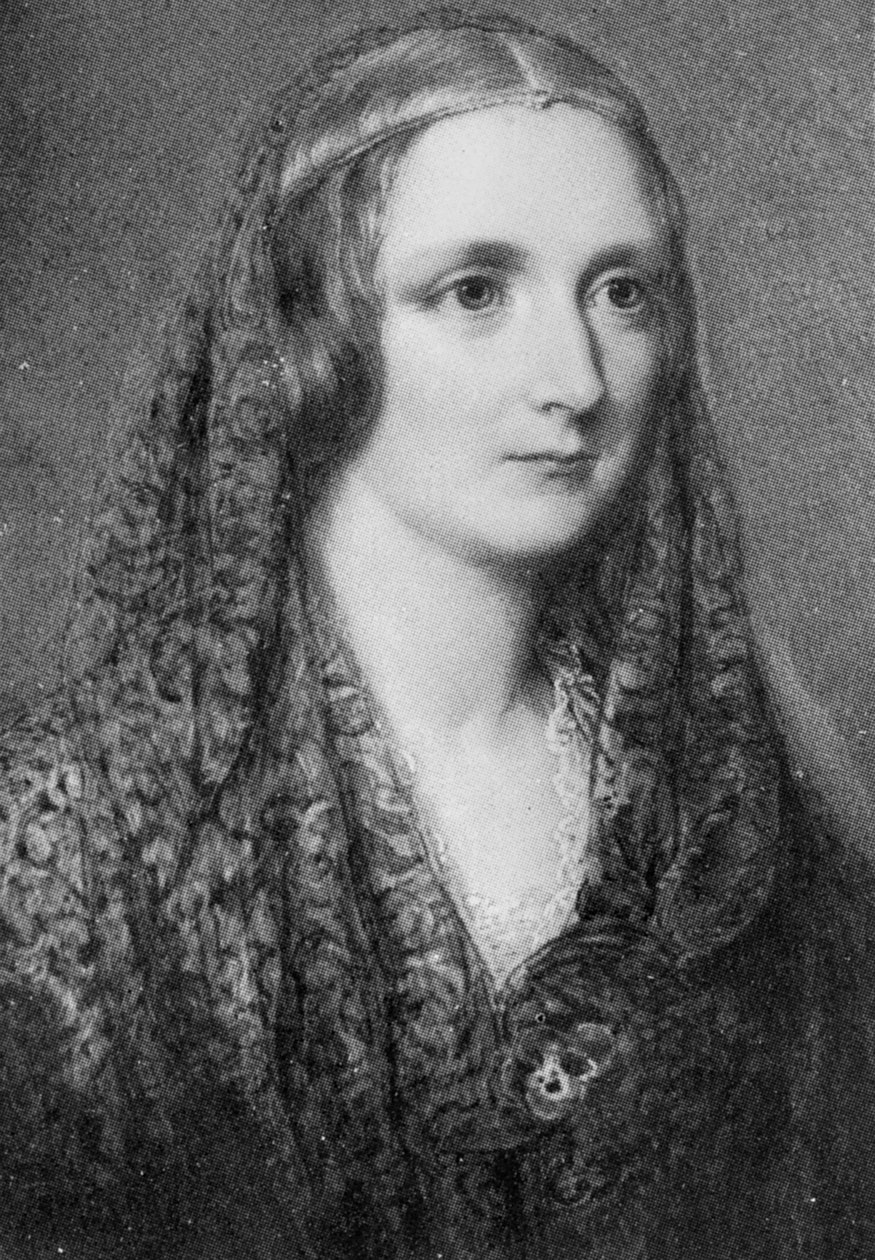 Mary Shelley, a halála után készült idealizált portré (olaj zománcra) alkotó: Reginald Easton