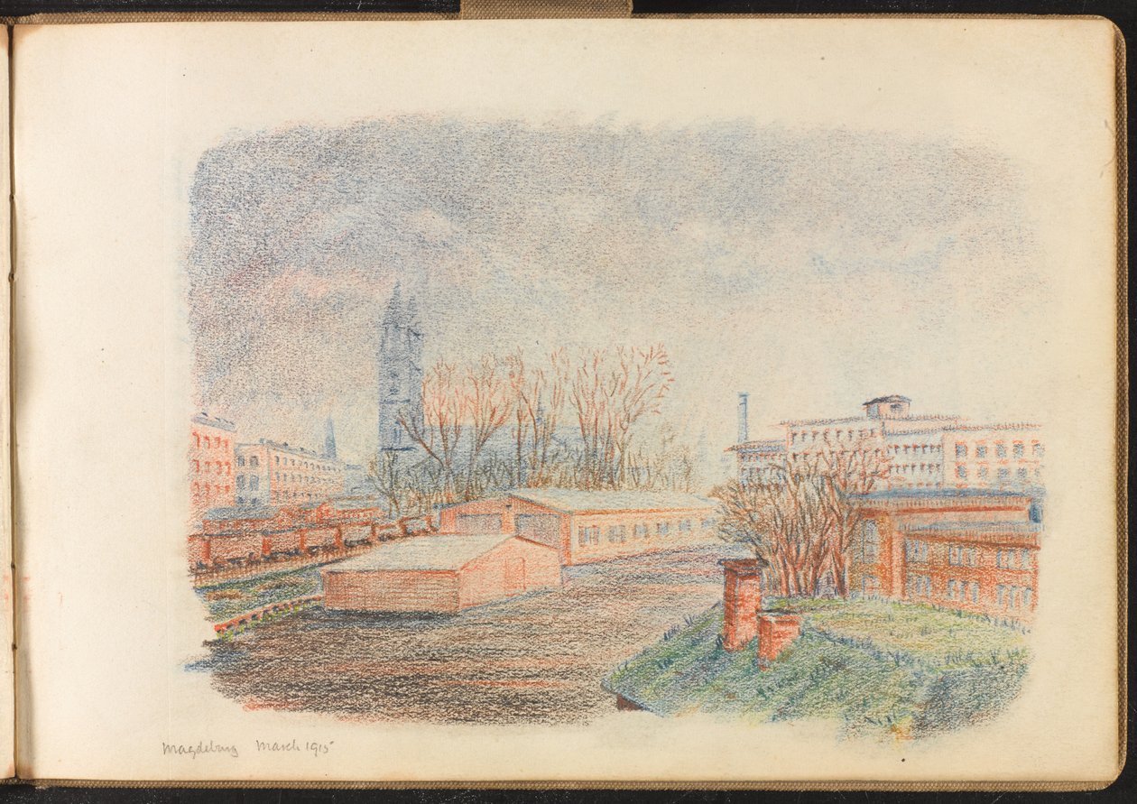 Magdeburgi tábor, 1915. március (rajz) alkotó: Reginald Copleston Bond