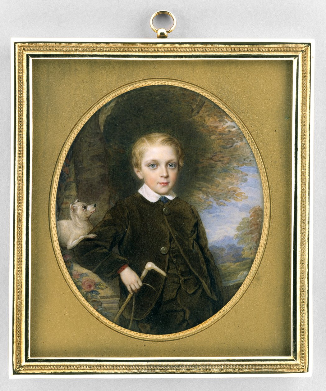 Fiúportré, 1865-80 körül (akvarell, elefántcsont, aranyozott és üveg) alkotó: Reginald Easton
