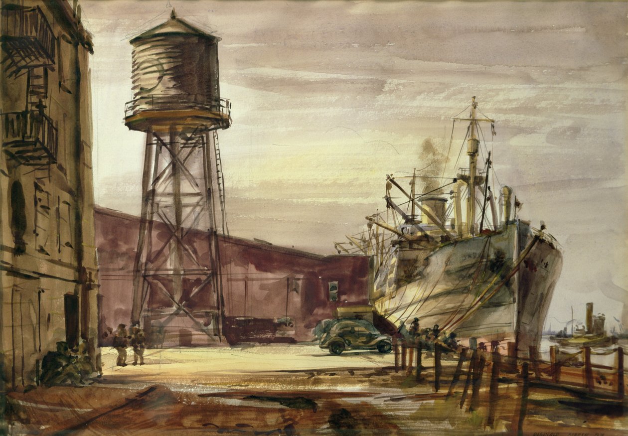 Port (akvarell, papír) alkotó: Reginald Marsh