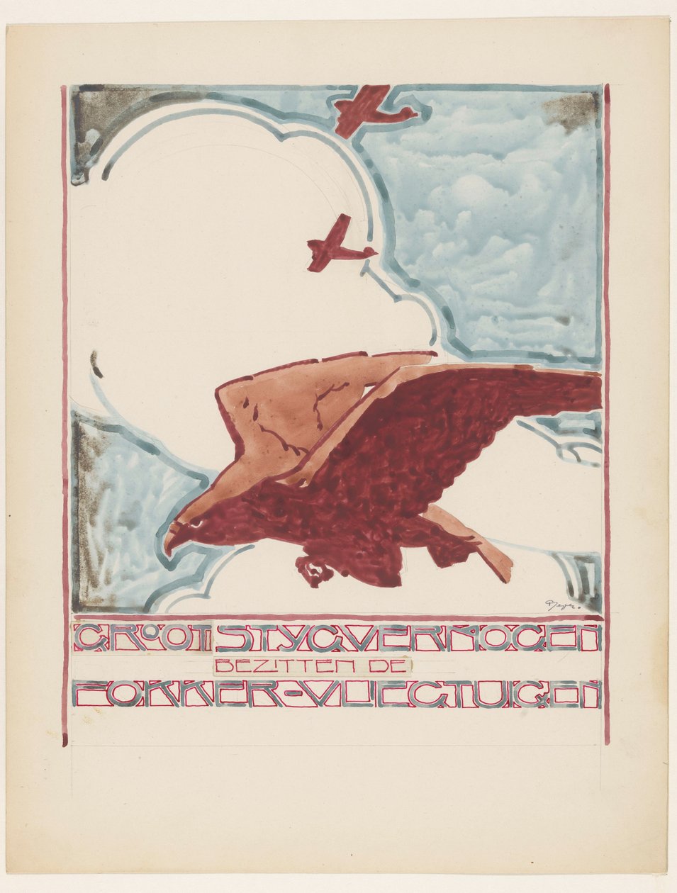 A Fokker repülőgépek kiváló mászóképességgel rendelkeznek (eredeti cím az objektumon) alkotó: Reijer Stolk (signed by artist)