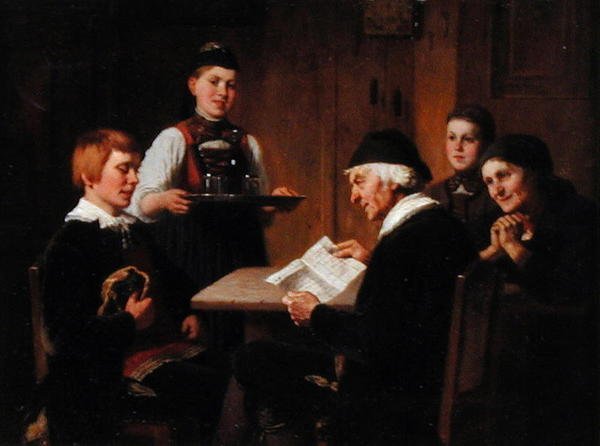 A bemutatkozó levél, 1880 körül (olaj, panel) alkotó: Reinhard Sebastian Zimmerman