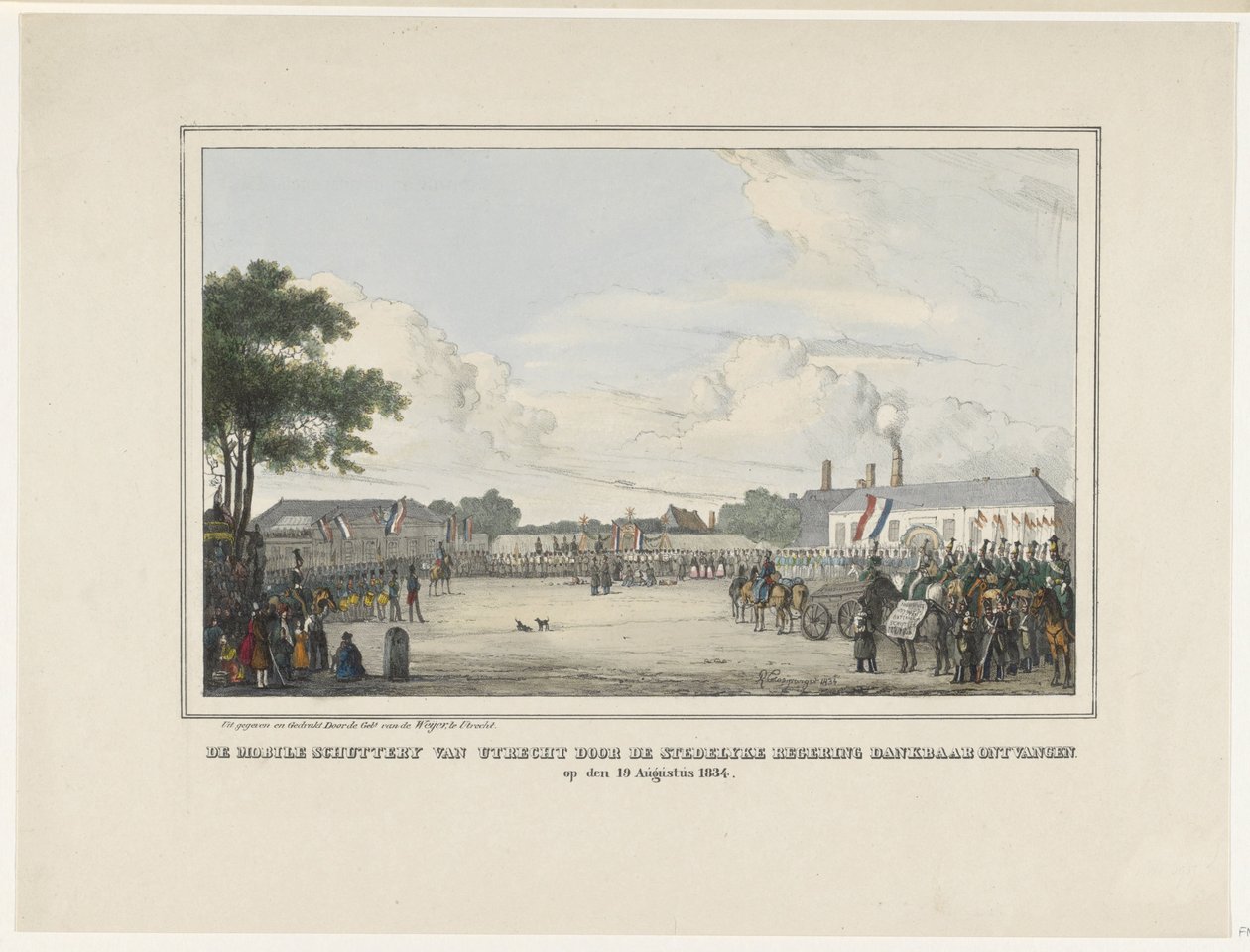 Az utrechti mobil fegyvert hálásan fogadta az önkormányzat. 1834. augusztus 19-én (cím a tárgyon) alkotó: Reinier Craeyvanger
