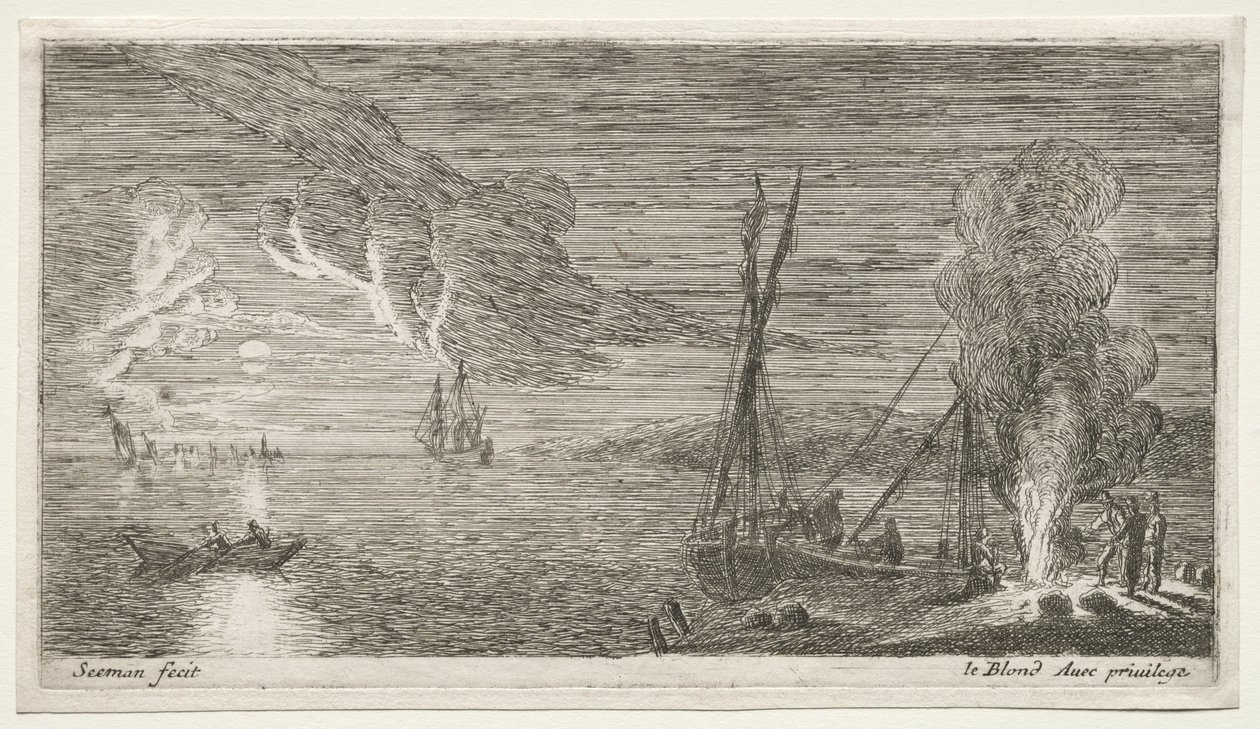Máglya és holdfény. alkotó: Reinier Nooms