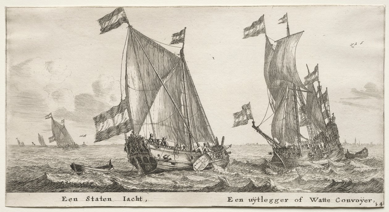 Amszterdam hajói: Dutch Admiralty Yacht. Egy őrhajó. alkotó: Reinier Nooms