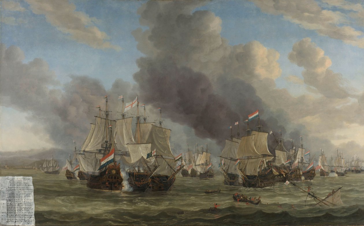Livornói csata A tengeri csata Livorno mellett, 1653. március 14 alkotó: Reinier Nooms