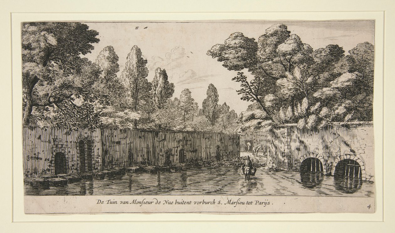Monsieur de Nue kertje S. Marsiou-ban, Párizs külvárosában alkotó: Reinier Nooms