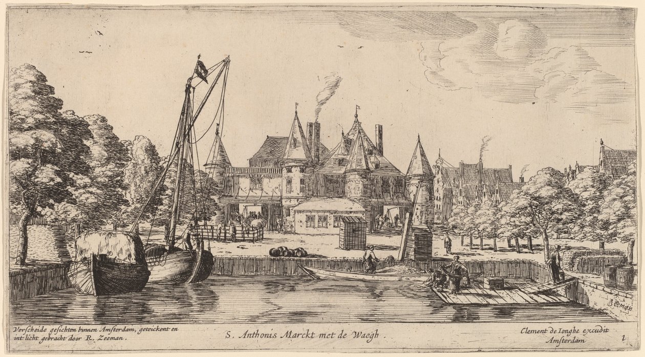 Nieuwmarkt St. Anthonis Waaggal (S. Anthonis Markt Waegh-el) alkotó: Reinier Nooms, called Zeeman