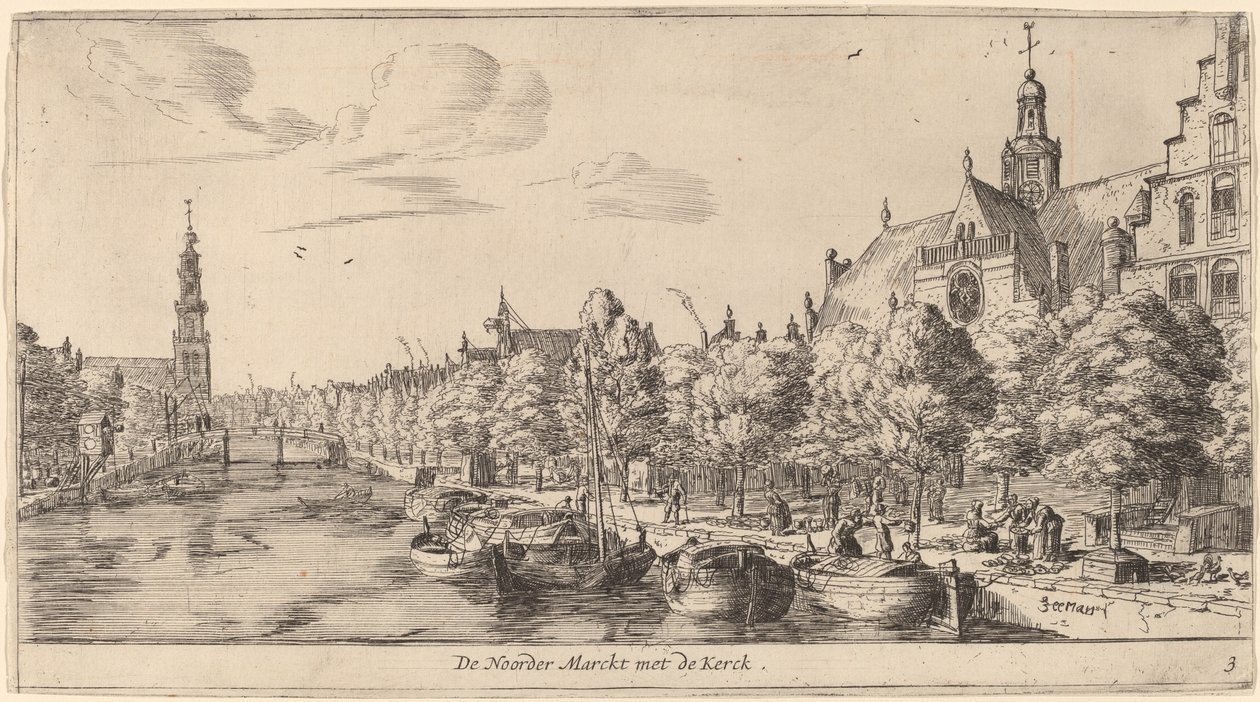 Noordenmarkt a Noorden Kerkkel (The Noorder Marckt with the Kerck) alkotó: Reinier Nooms, called Zeeman