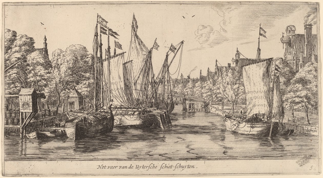 A komp Utrechtbe (The Ferry van der Uytersche shooting-schuyten) alkotó: Reinier Nooms, called Zeeman